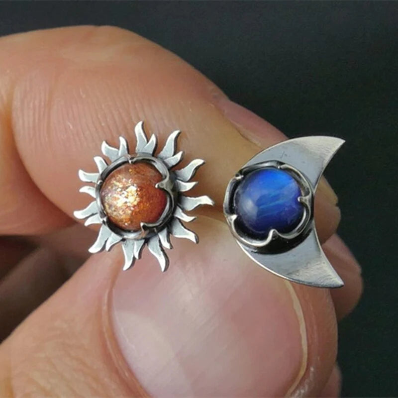 Boucles d'oreilles Soleil Lune
