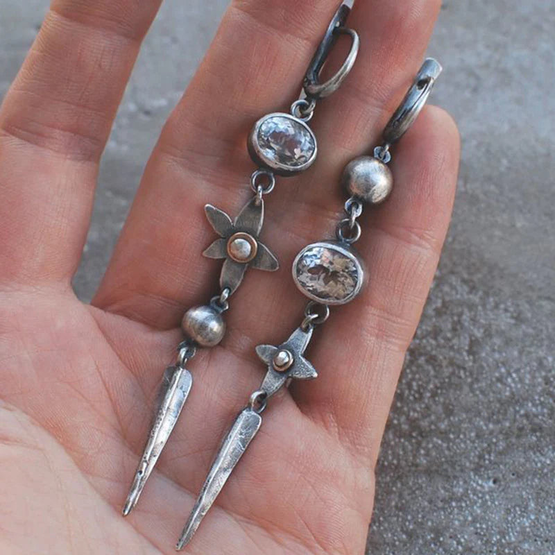 Pendentif Boucle d'Oreille Étoile en Strass