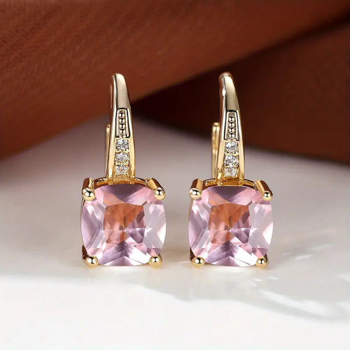 Boucles d'oreilles créoles en pierre mystique | Or