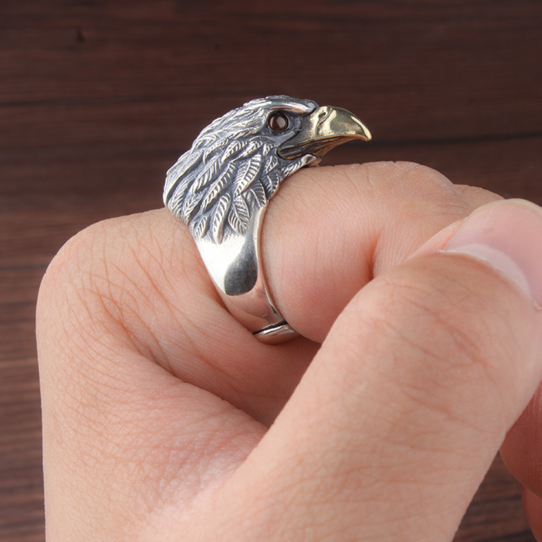Bague pour Homme Tête d'Aigle Majestueuse