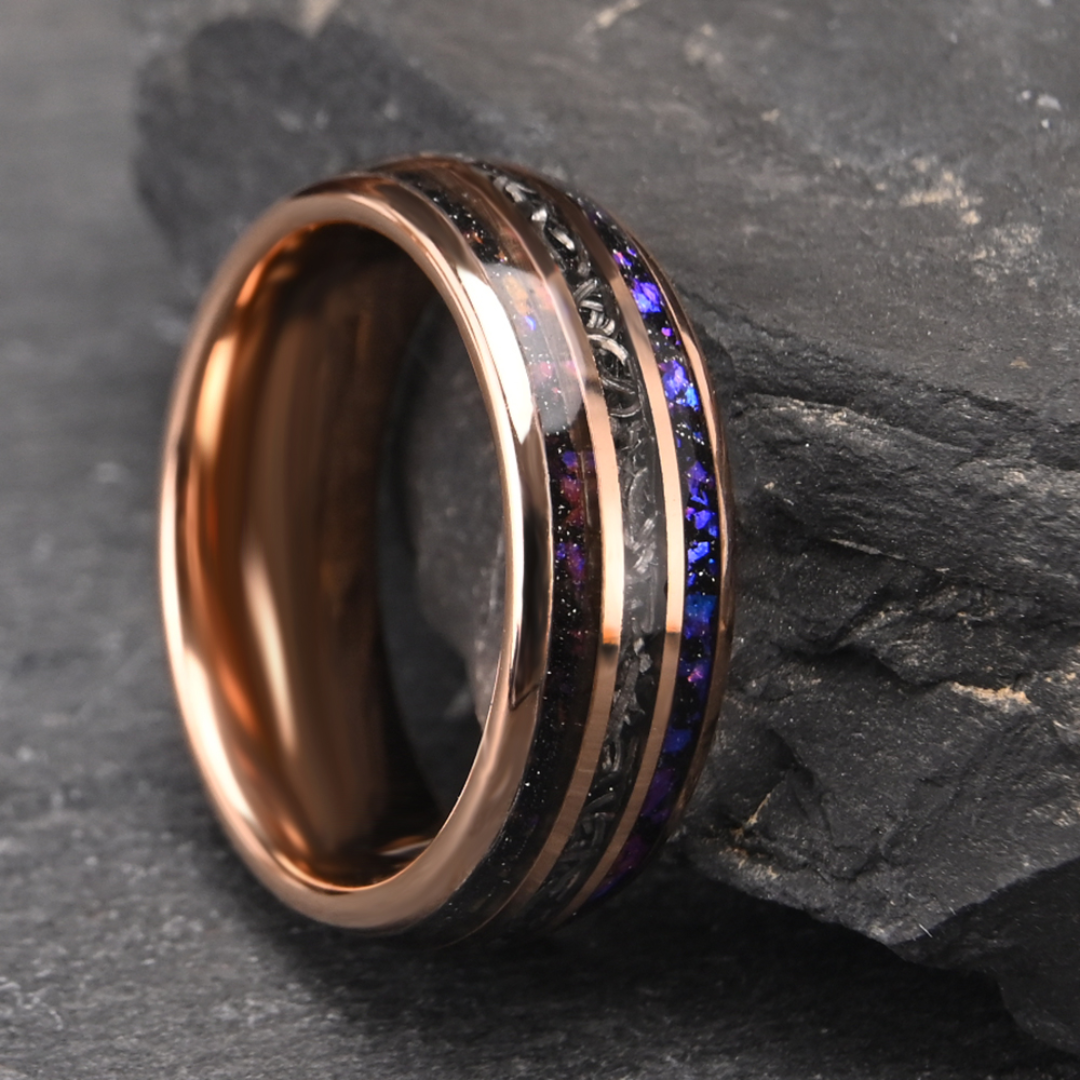 Bague Vintage Dual Ridge pour Homme