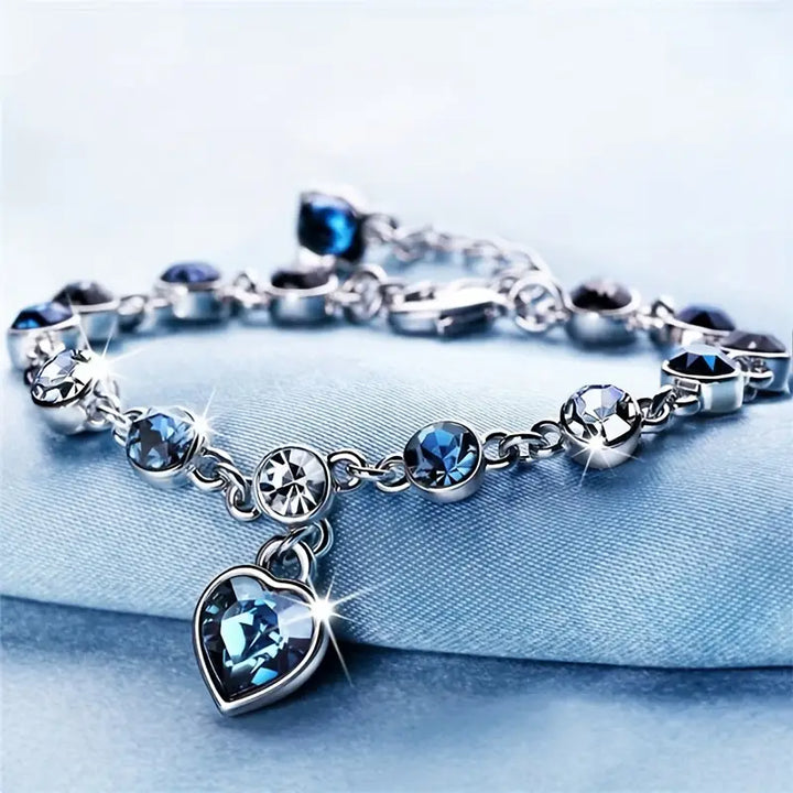 Bracelet Éclat Coeur Océan | Or Blanc