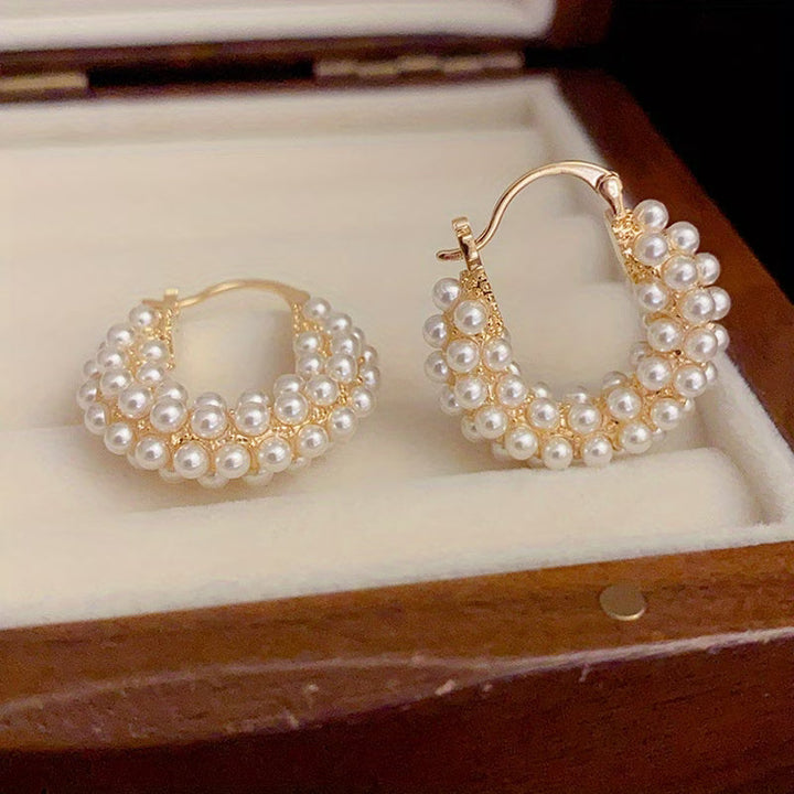 Boucles d'oreilles créoles en perles superposées