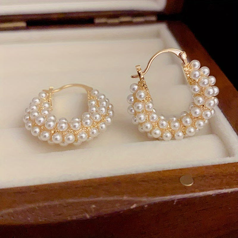 Boucles d'oreilles créoles en perles superposées