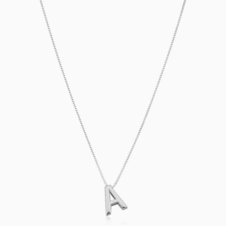 Collier initial lettre d'amour | Or blanc