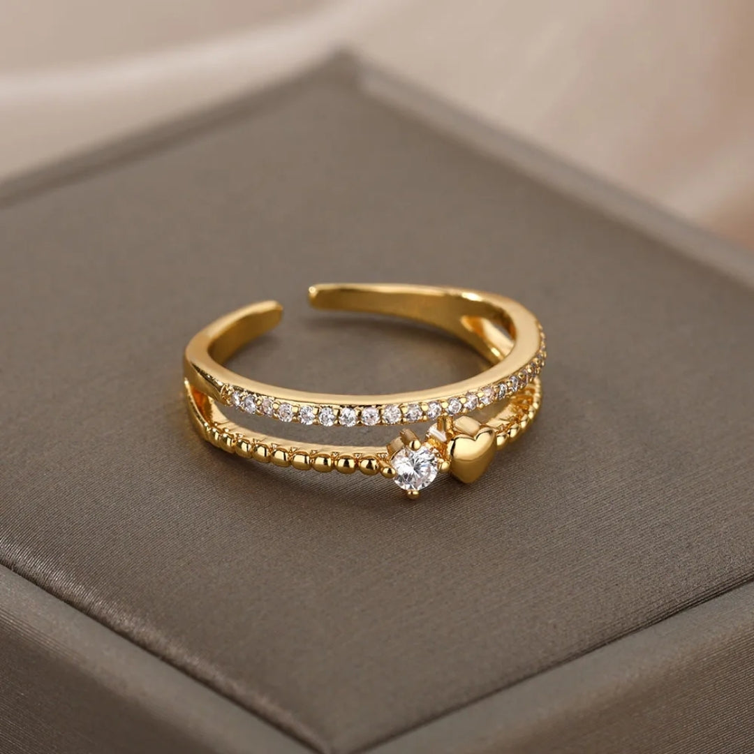 Bague Dorée Superposée Ajustable