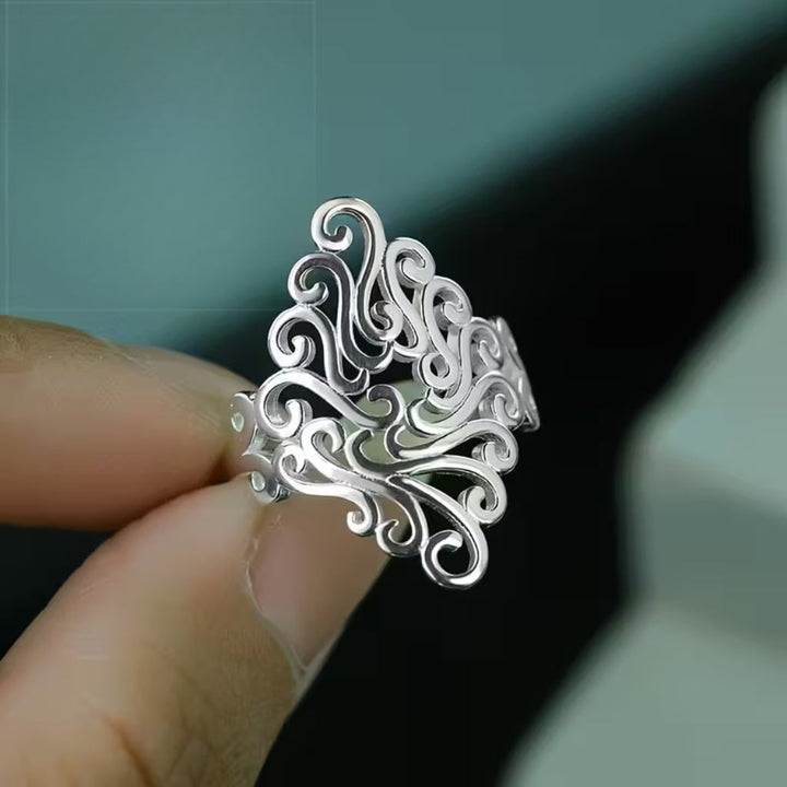 Bague en Filigrane Floral Argenté