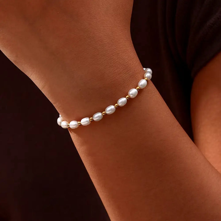 Bracelet en perles classiques et or