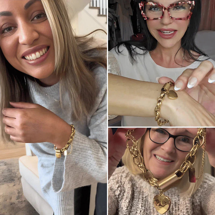 Bracelet Chunky Réconfortant | Or Blanc
