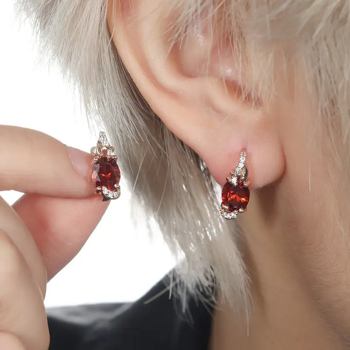 Boucles d'oreilles tombantes Crimson Twilight | Or