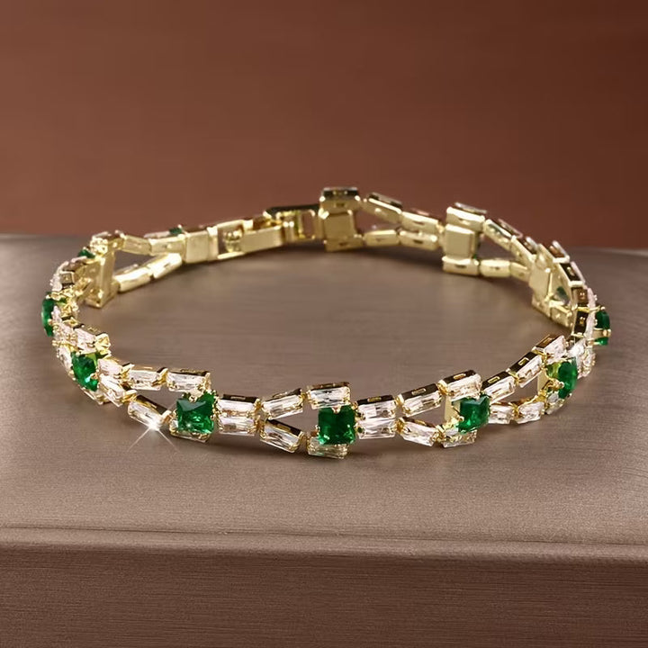 Bracelet de Tennis Verde Link | Or