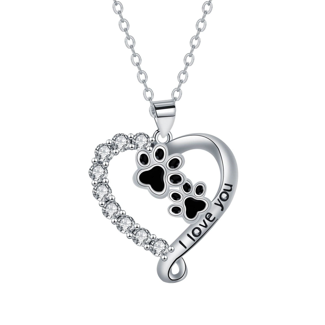 Collier Pendentif en Forme de Cœur avec Patte