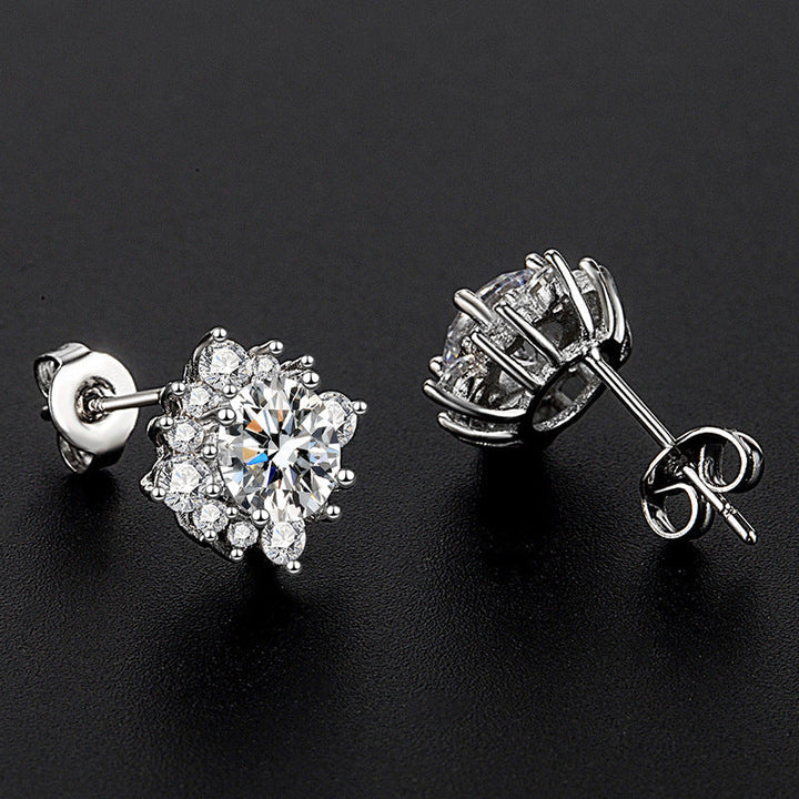 Boucles d'oreilles Luna Glow | Or blanc 16k