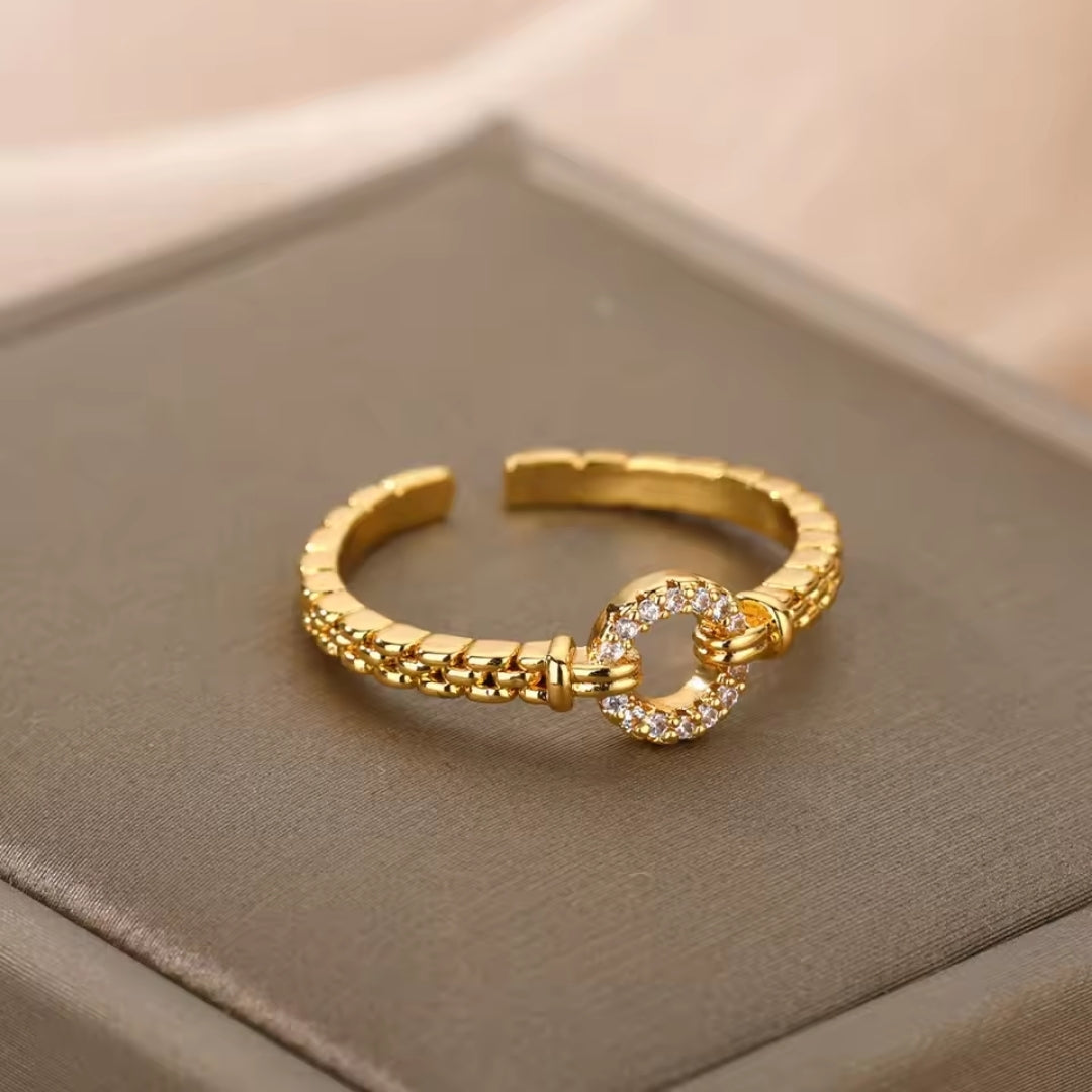 Bague en Or Cercle Ouvert Réglable