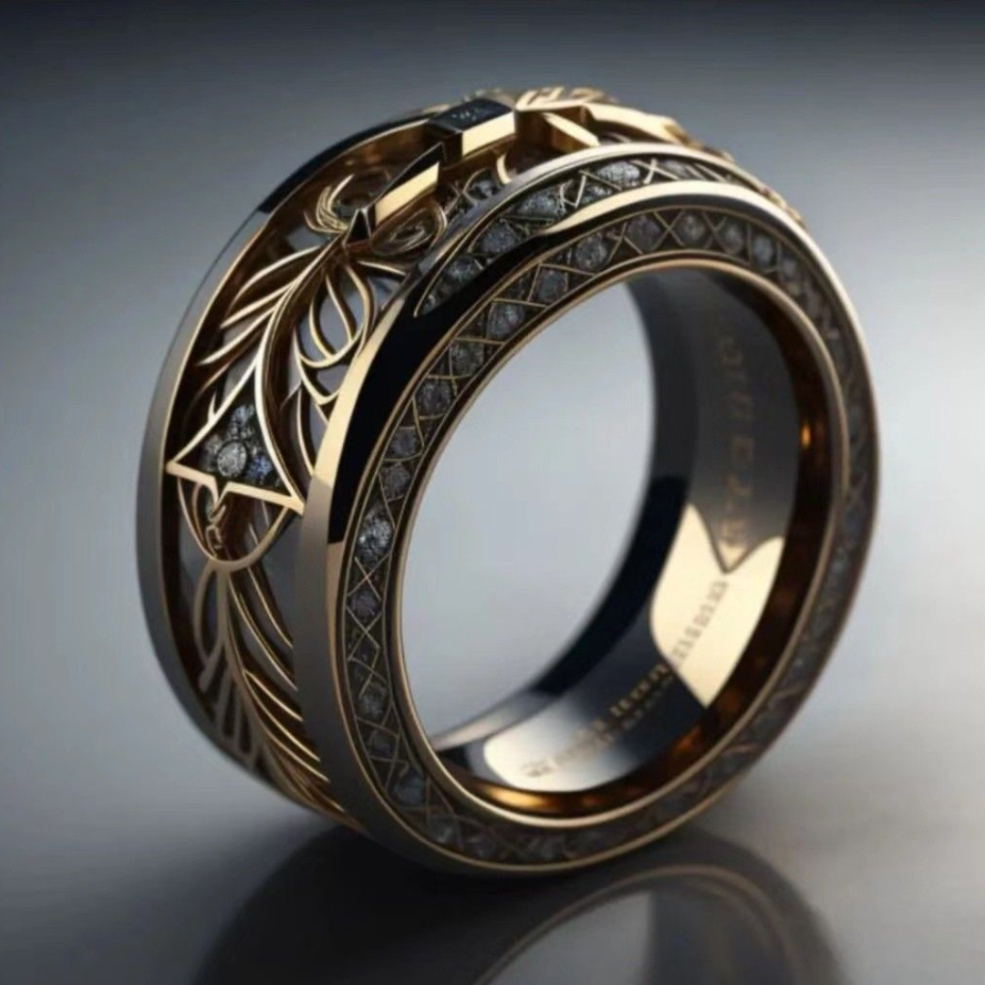 Bague pour homme gravée Guerrier Vintage
