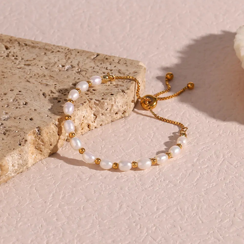 Bracelet Classique en Perles et Or