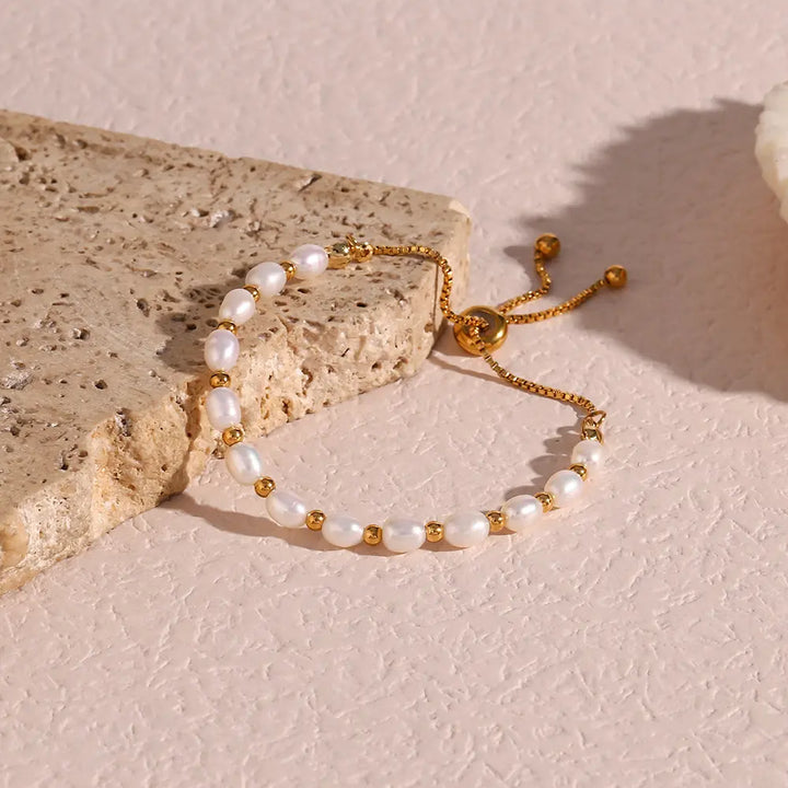 Bracelet Classique en Perles et Or