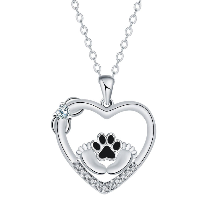 Collier de Patte de Chien Little Feet avec Zirconia