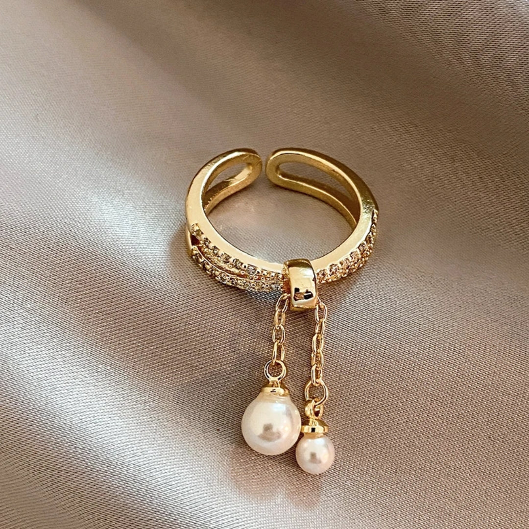 Bague à Perle Suspendue Réglable