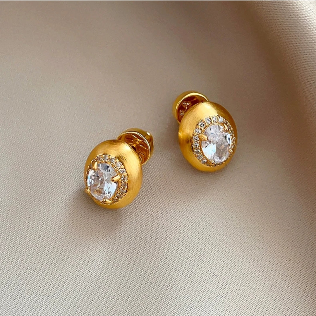 Boucles d'oreilles en zirconium doré