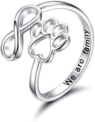 Bague Artisanale Patte & Cœur – Argent Sterling 925 Ajustable