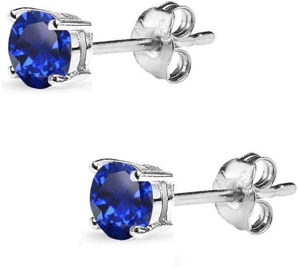 Boucles d'oreilles en saphir classique | Or blanc