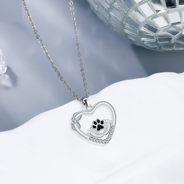 Collier de Patte de Chien Little Feet avec Zirconia