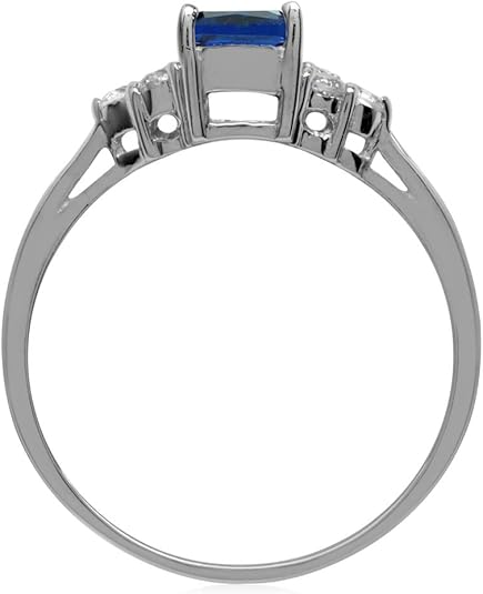 Bague en Saphir Taillé en Octogone | Or Blanc