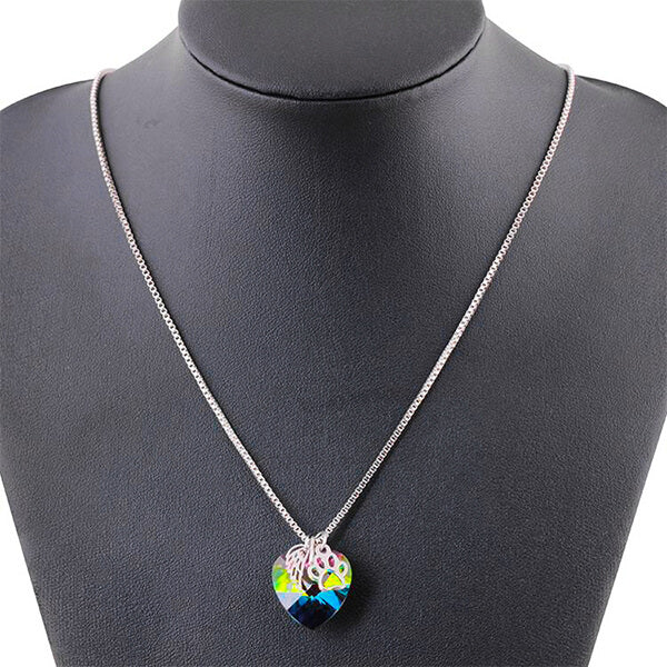Collier Mémorial Arc-en-Ciel avec Pendentif Cœur