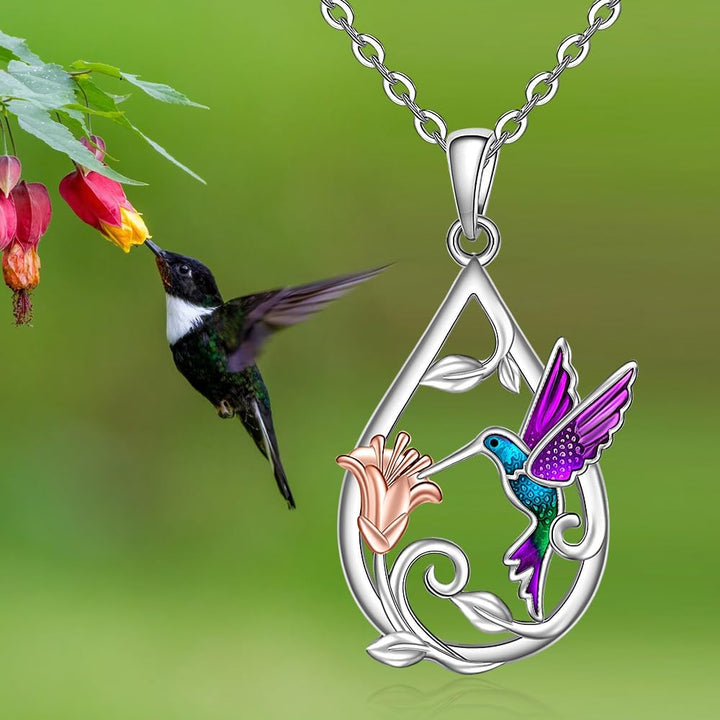 Magnifique collier colibri pour femmes avec boucles d'oreilles bonus