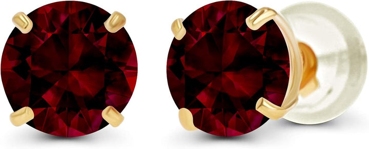 Boucles d'oreilles rondes en rubis | Or