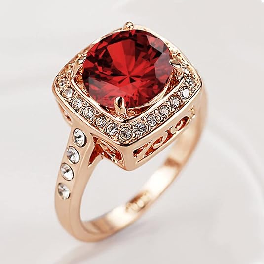 Bague Rubis Halo | Or Rose