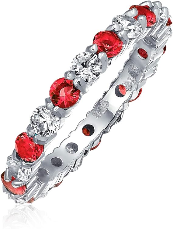 Bague en Rubis et Pierre Blanche | Or Blanc