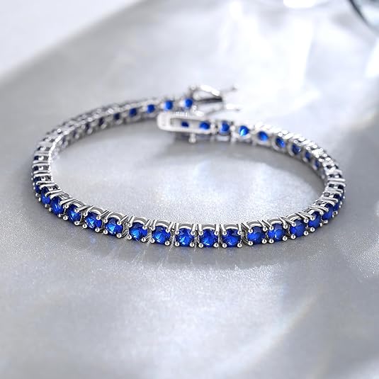 Bracelet de Tennis en Saphir | Or Blanc