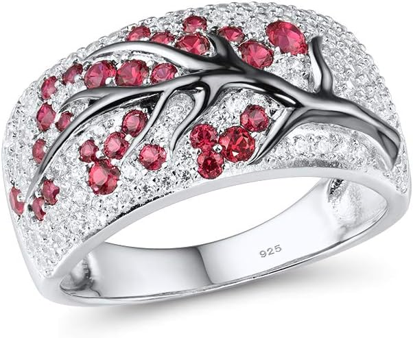 Bague Arbre de Fleurs Ruby | Or Blanc