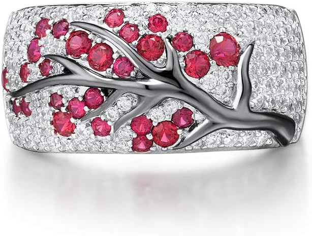Bague Arbre de Fleurs Ruby | Or Blanc