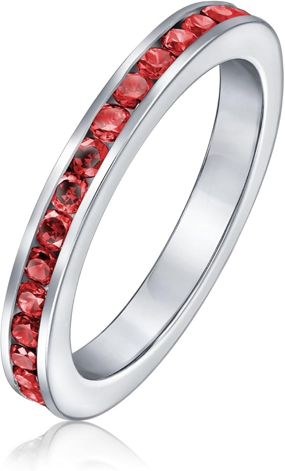 Bague Éternité en Rubis | Or Blanc