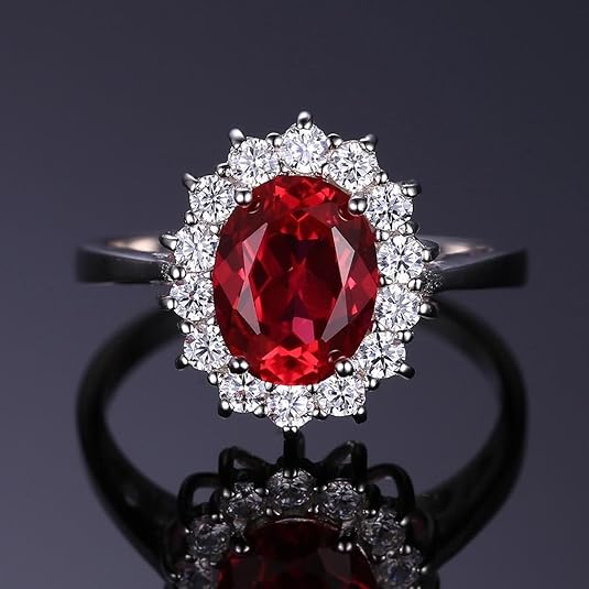 Bague Halo Ruby Classique | Or Blanc