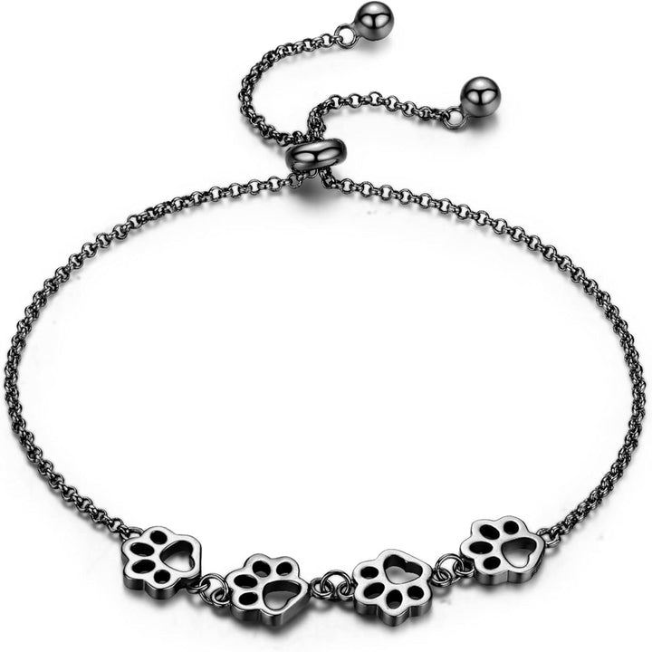 Bracelet en Argent Sterling avec Empreinte de Patte – Taille Ajustable