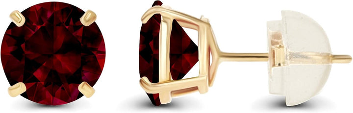 Boucles d'oreilles rondes en rubis | Or