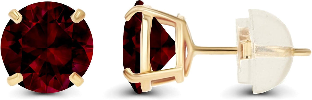 Boucles d'oreilles rondes en rubis | Or