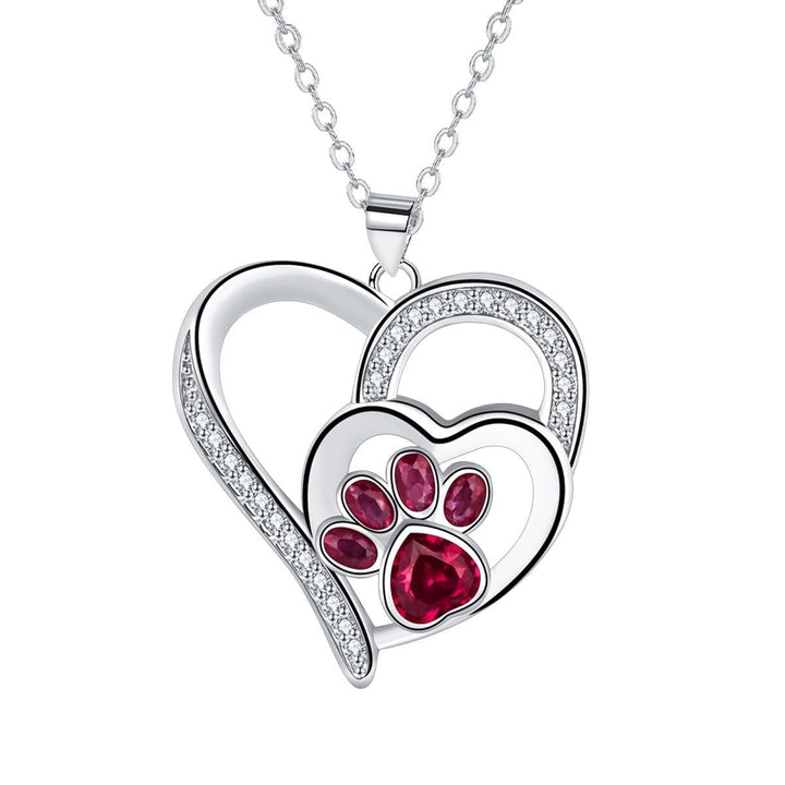 Collier avec empreinte de patte mignonne