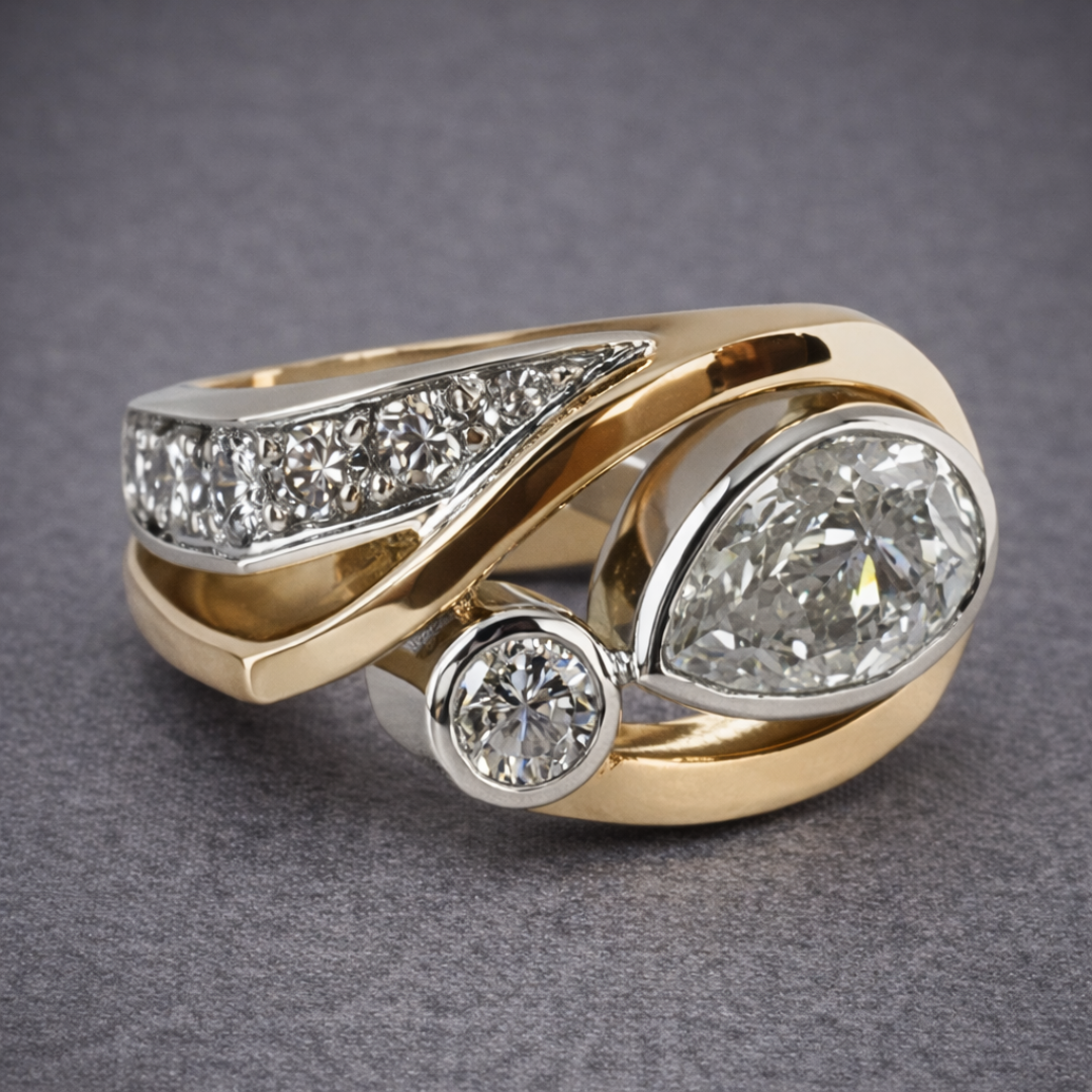 Bague en Diamant Bicolore Classique