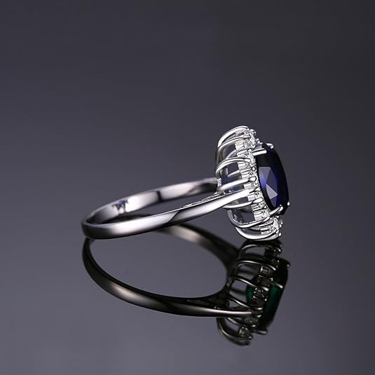 Bague Halo Saphir Classique | Or Blanc