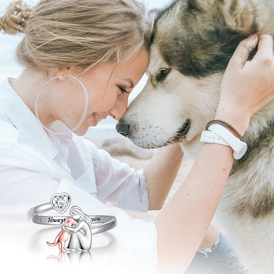 Bague Ajustable en Argent Sterling 925 – “Toujours dans Mon Cœur” avec Zirconia