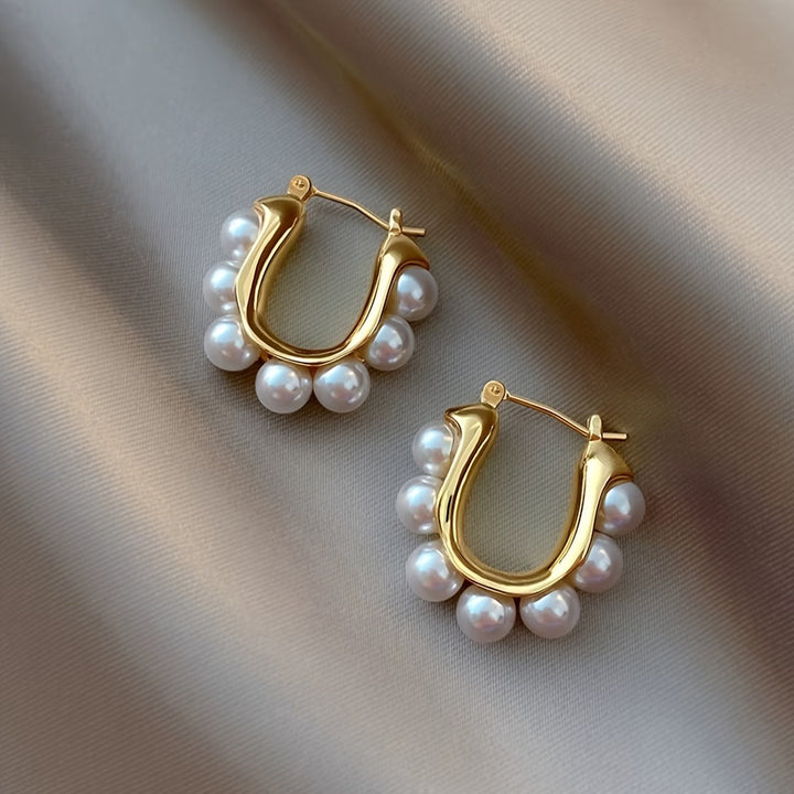 Boucles d'oreilles créoles en perles regroupées