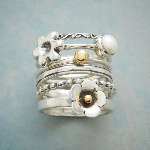 Bague en perles de fleurs