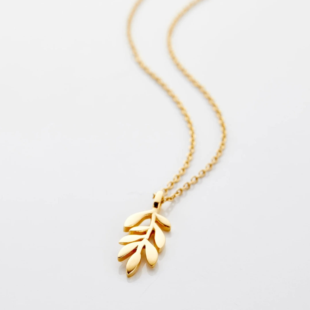 Collier Pendentif Feuille Dorée