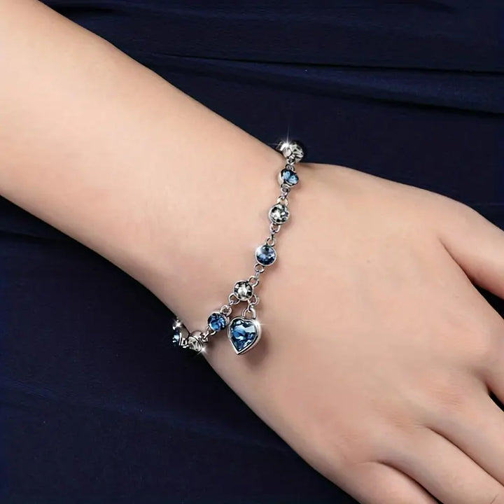Bracelet Éclat Coeur Océan | Or Blanc