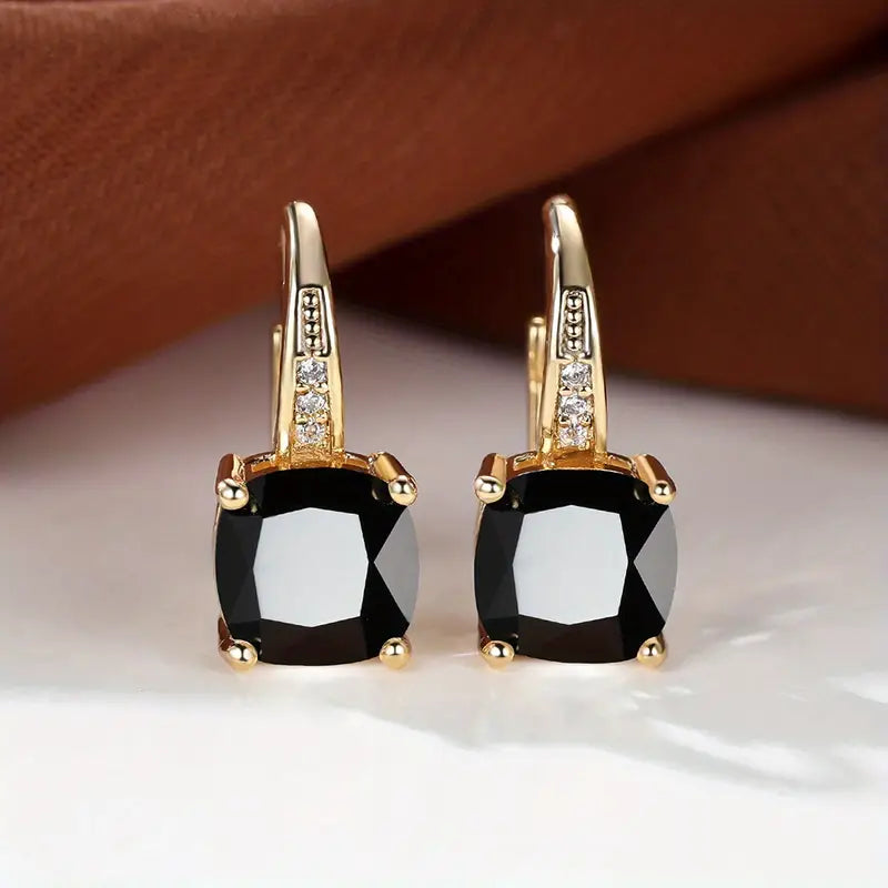 Boucles d'oreilles créoles en pierre mystique | Or